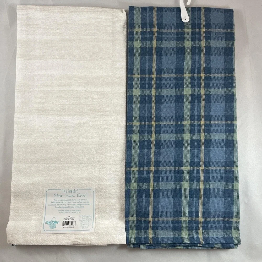 Kay Dee Designs Lake Camp Tea Towel Bundle Live Love Lake Happy Place Blue Plaid